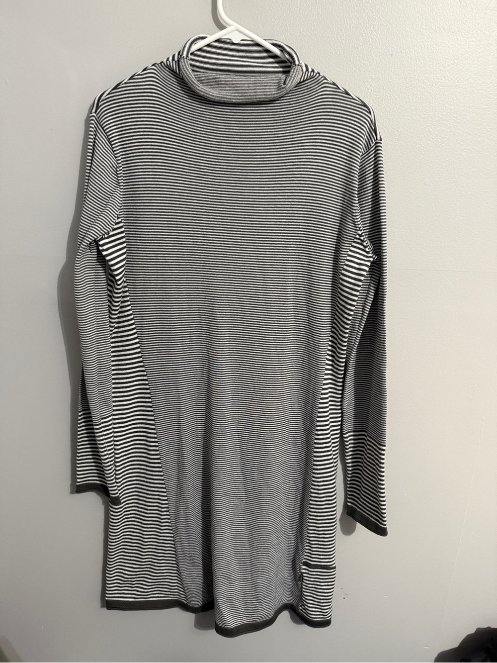 Title Nine Dress Womens Large Long Sleeve Striped Mock Neck Knit Zip Pocket